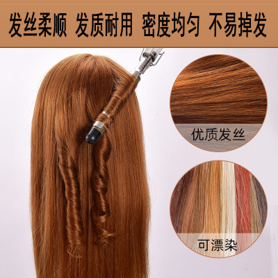 头模特头美发全真发公仔头假人模型头发理发头模真发全真学徒