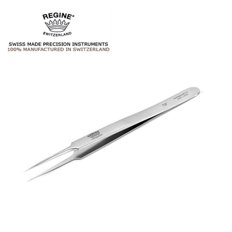 100%手工制REGINE皇冠瑞士高级美容镊子超级尖锐型5F号INOX ANTI