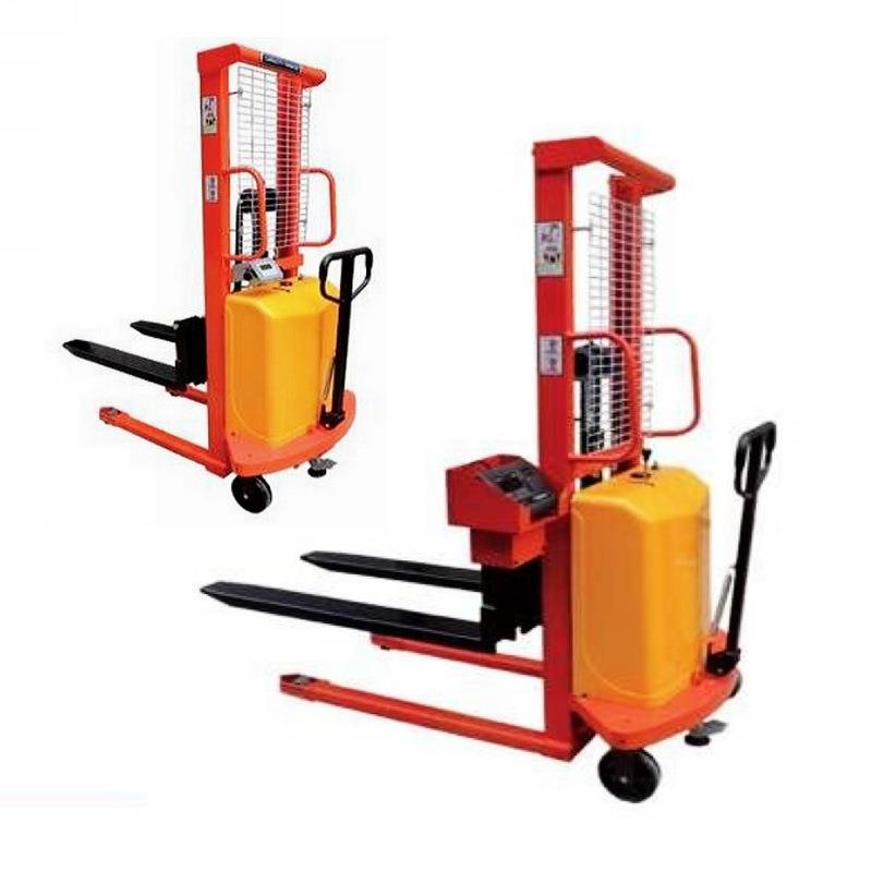 带电子称重半电动堆高车计量称重型堆高机无前腿配重式堆高叉车