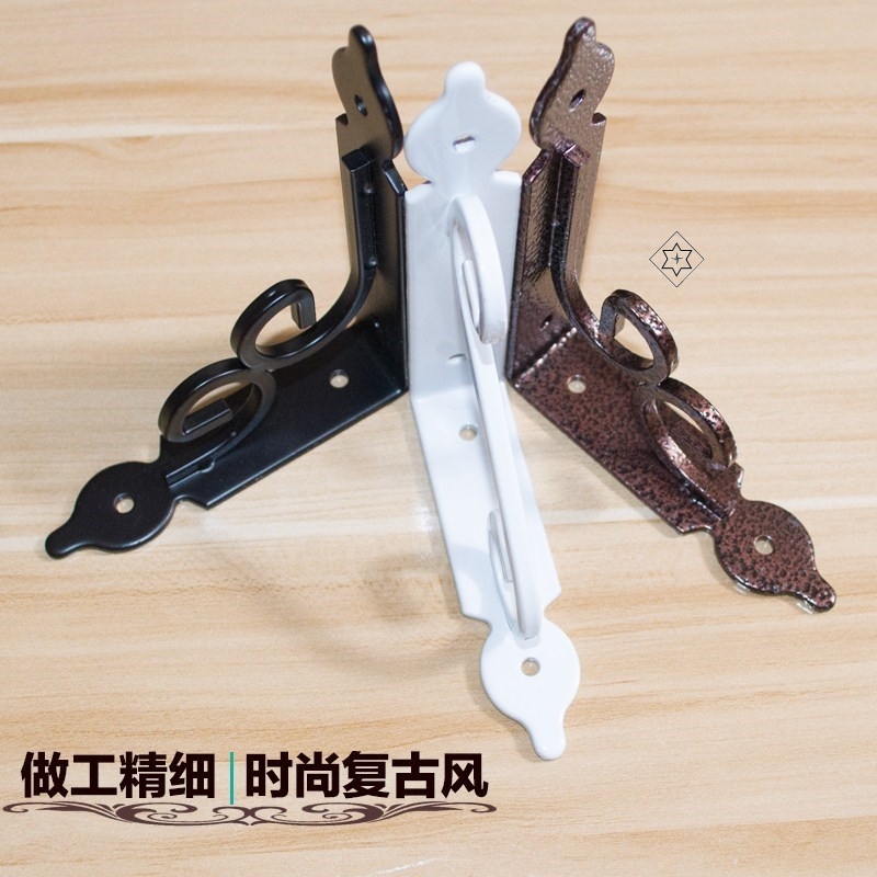 欧式铁艺三角支架托架黑白古铜色墙上隔板置物架支架书架花架支撑