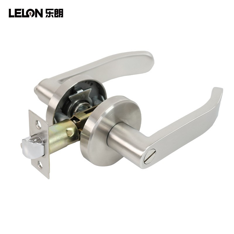 三柱式球形锁木门塑钢门通用室内单舌门锁实心把手304三杆锁