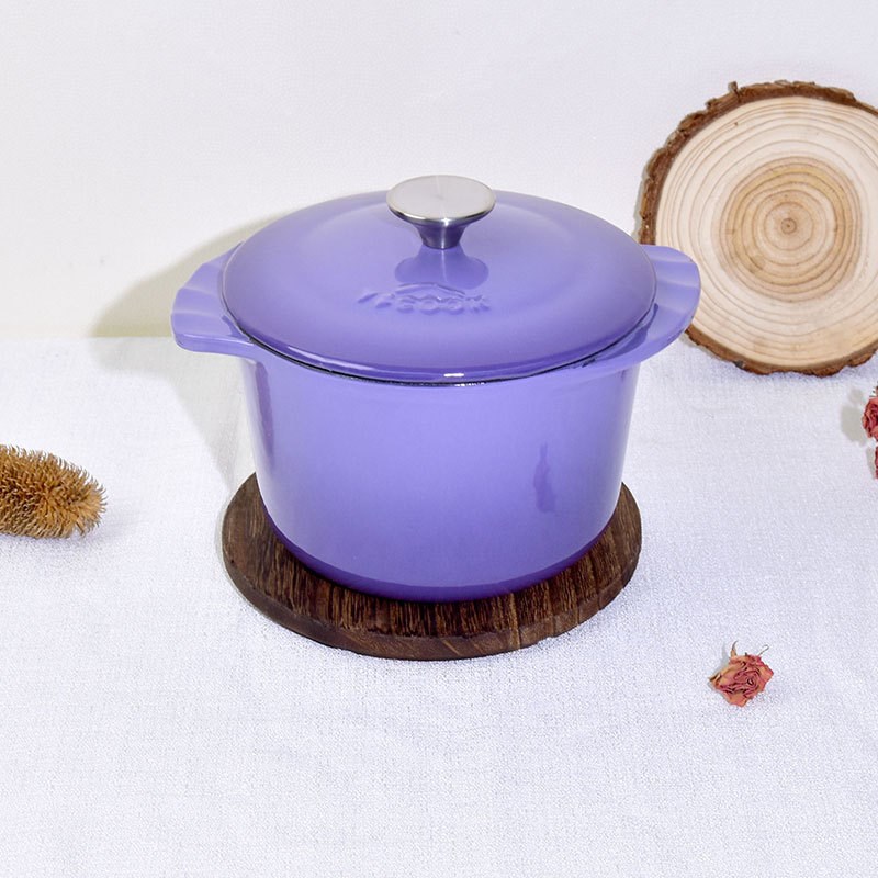 YFcook珐琅铸铁锅焖煮锅家用多功能炖锅无涂层饭釜煮粥汤锅不粘锅