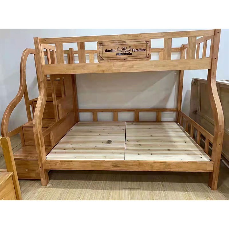 橡木子母床1.2M全实木成人儿童高低床两层多功能上下铺双层宿舍床