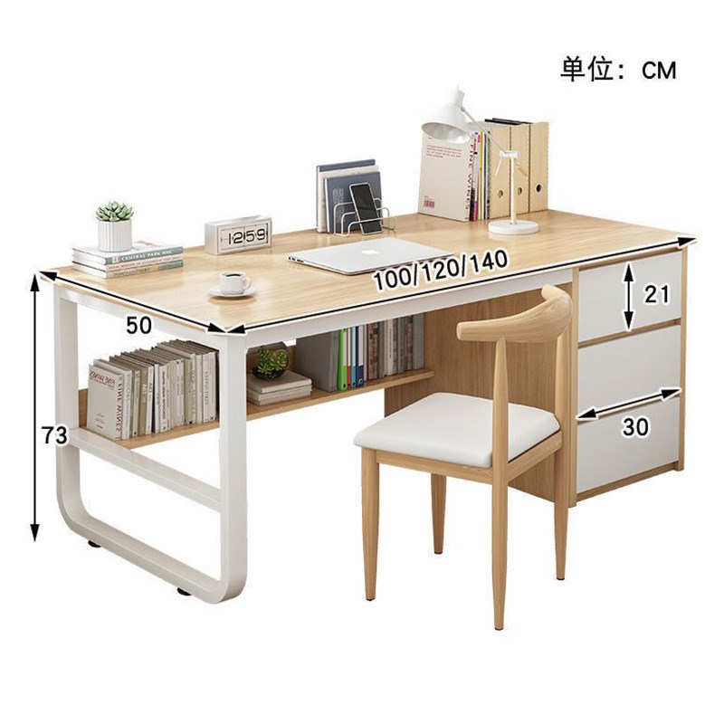 钢木电脑桌办公桌简约卧室书桌写字台出租屋宿舍台式电脑桌