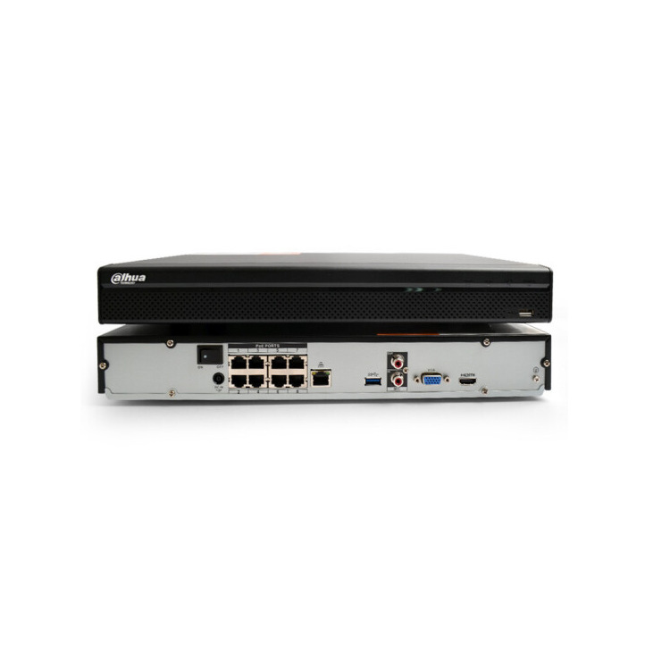 dahua网络硬盘录像机H265POE网口供电DH-NVR4208-8P-HDS2服务器
