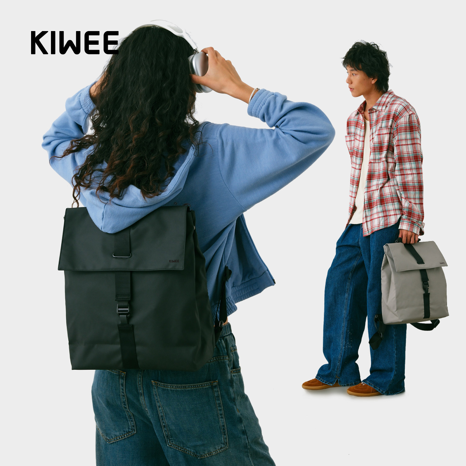 Kiwee/未行16寸大方电脑包通勤折叠包律师包男女双肩包单肩斜挎包