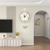 简约现代奶油风静音时钟高级感创意客厅挂钟2024新款 家用挂墙钟表