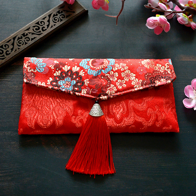 布艺丝绸锦缎特大万元结婚用超大号红包父母改口费绸缎绒布袋