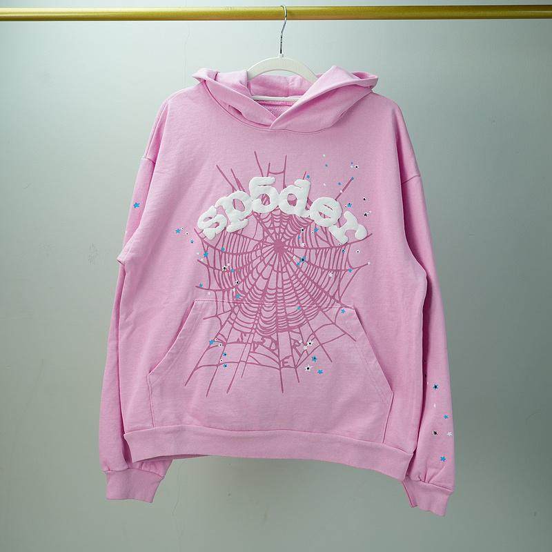 thumbnail for The new pink foamed spider print sweatshirt for autumn and winter