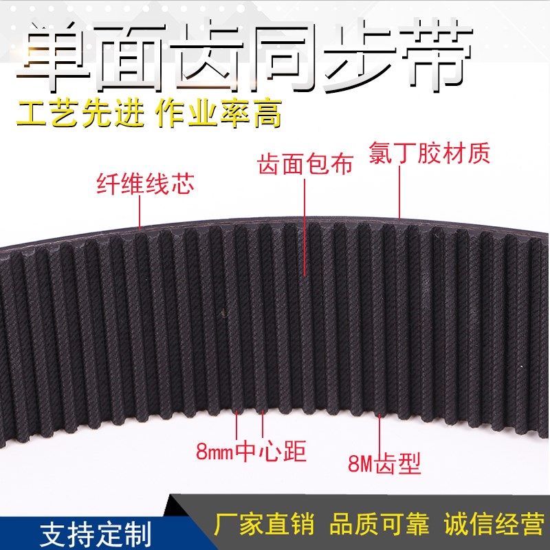 同步带 橡胶圆弧齿形带 传送带 传动带 工业皮带HTD8M1336 167齿