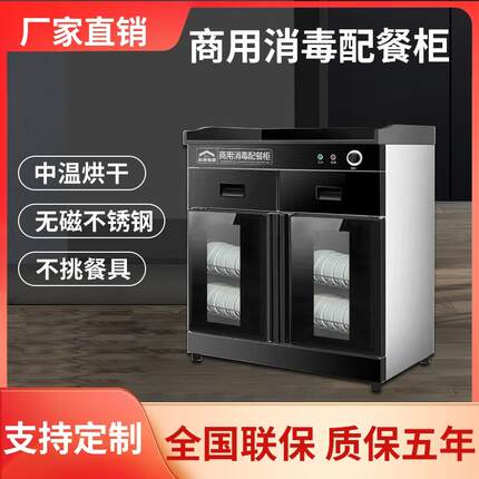 消毒柜商用餐边茶水消毒柜饭店酒店厨房台面配餐消毒碗柜双门抽屉