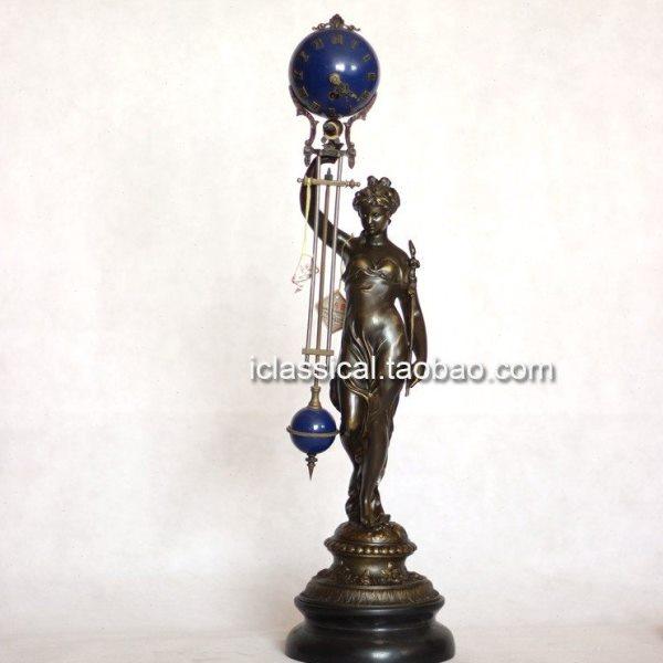 仿古座钟 欧式座钟 软装饰品 铜铸机械摇摆单箭女钟,家居饰品,座钟,淘宝优惠券,粉丝福利购,淘宝优惠卷