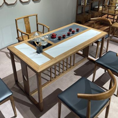 老板办公室功夫茶桌椅组合实木中式泡茶桌全自动一体茶台会客室