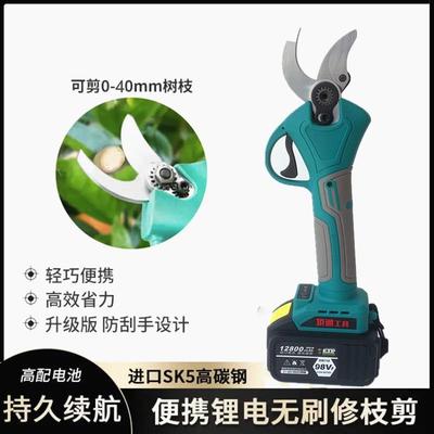 电动树枝电剪刀充电修枝剪锂电池果园果树枝条裁剪切割无线大开口