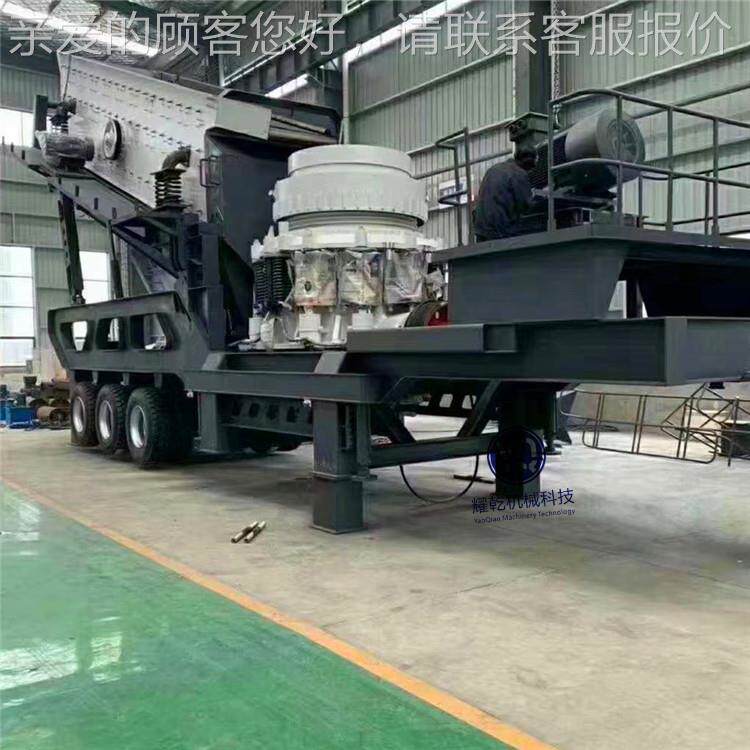 制大型移带动碎石机 花岗岩高速定渣轮PP600式破碎站 履式破碎筛