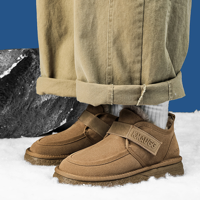 绑带男士雪地靴保暖防滑