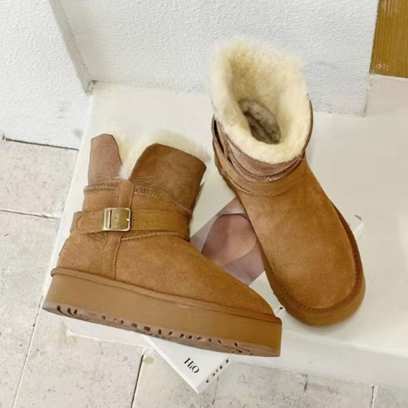 保暖皮毛一体雪地靴女