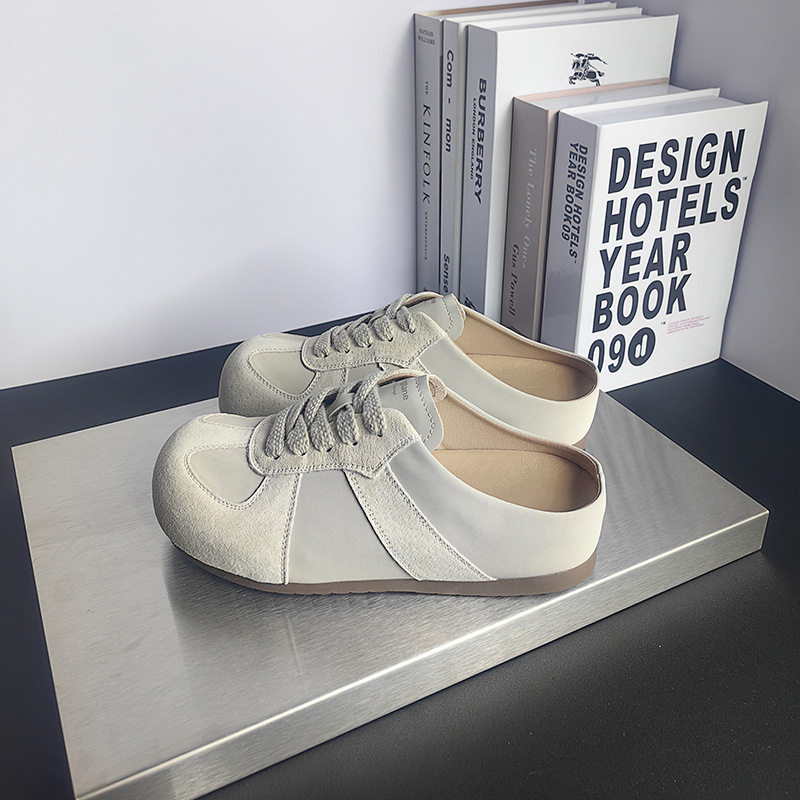 厚底懒人一脚蹬包头半拖鞋女外穿德训鞋包拖其他拖鞋休闲超纤包鞋