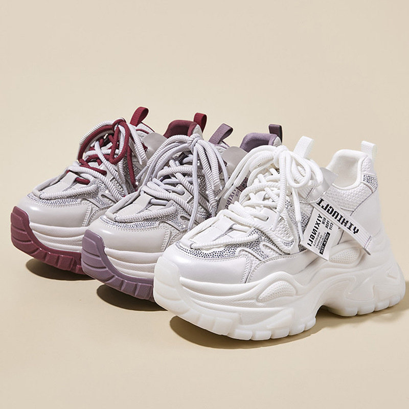 2026超火水钻厚底老爹鞋女增高10cm百搭透气运动休闲鞋,女鞋,时尚休闲鞋,淘宝优惠券,粉丝福利购,淘宝优惠卷