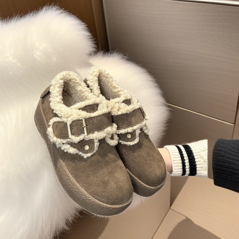 冬季百搭加绒保暖毛毛鞋