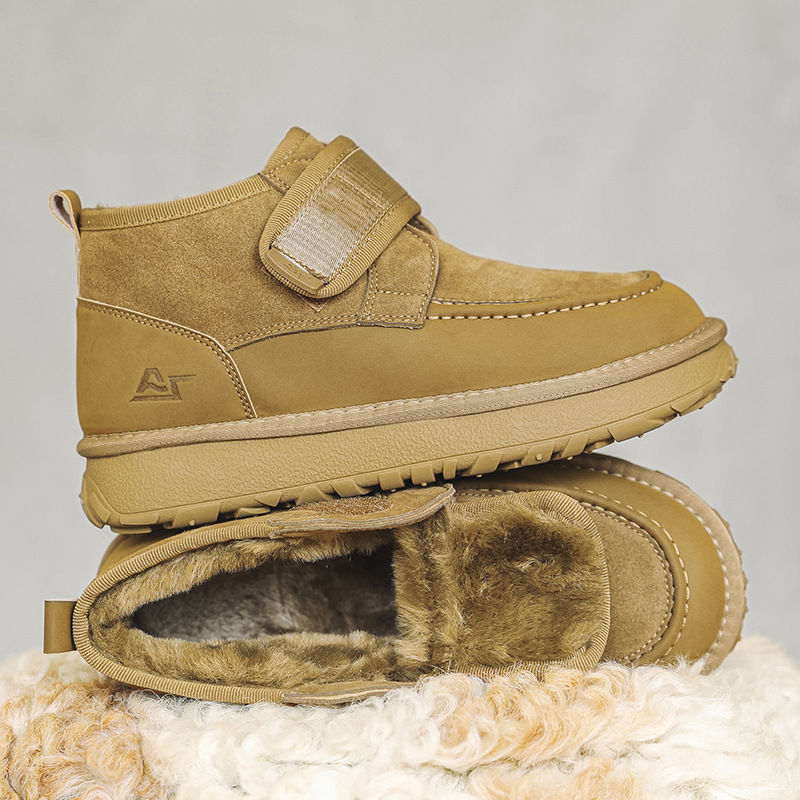 冬季加绒雪地靴男短筒棉鞋