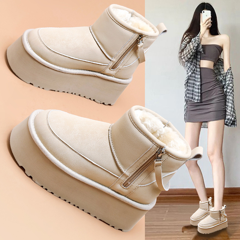 冬季雪地靴女加绒保暖短靴