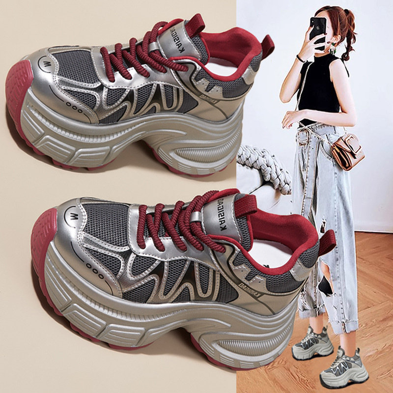 厚底老爹鞋女秋冬季网面透气增高休闲百搭运动鞋休闲鞋,女鞋,时尚休闲鞋,淘宝优惠券,粉丝福利购,淘宝优惠卷