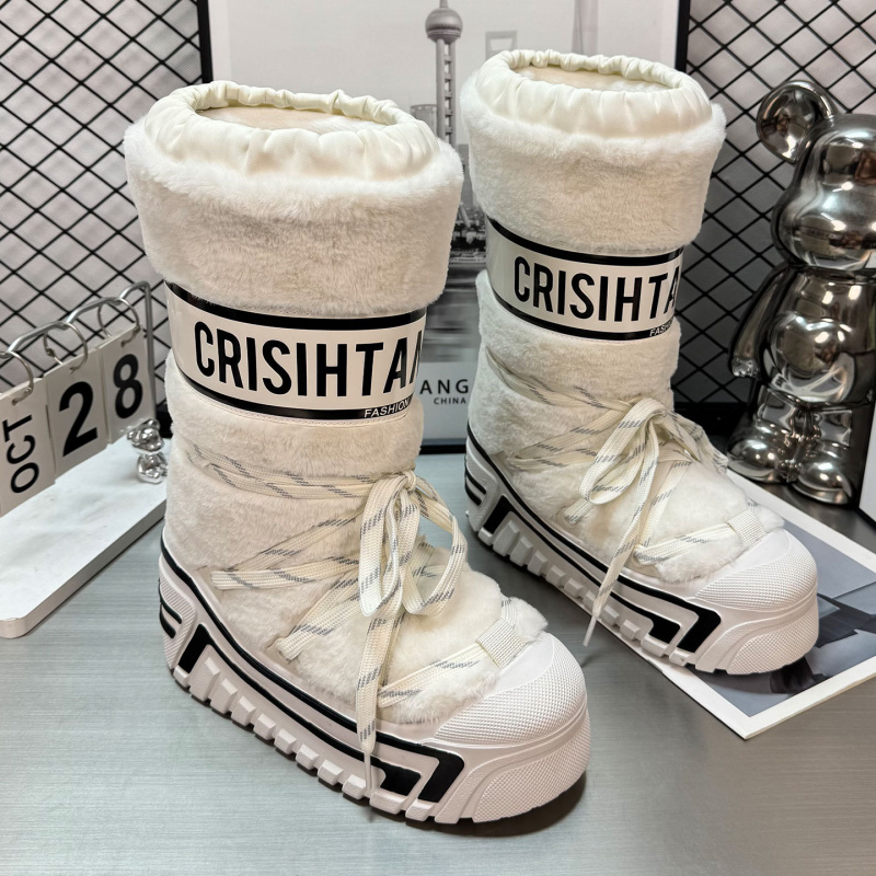 冬季明星厚底月亮靴41