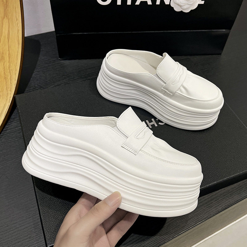 厚底增高女鞋一脚蹬包头拖鞋女女鞋拖鞋一脚蹬包其他拖鞋小白鞋