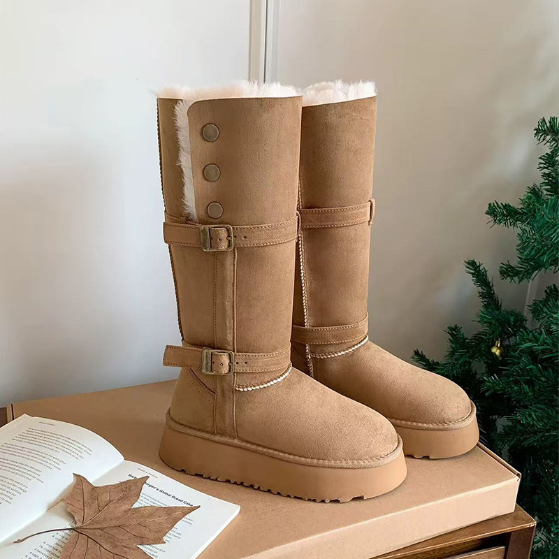 冬季新款厚底长筒雪地靴