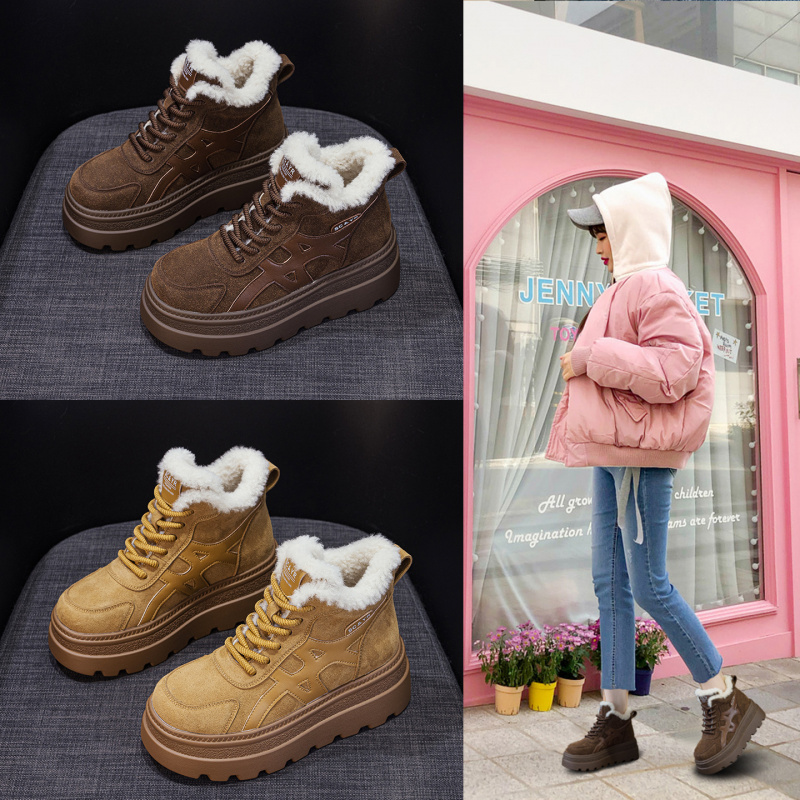 厚底雪地靴女冬季高帮加绒棉鞋