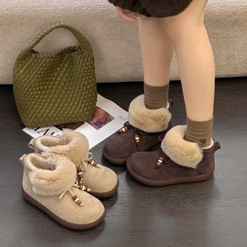 复古翻毛女雪地靴2042