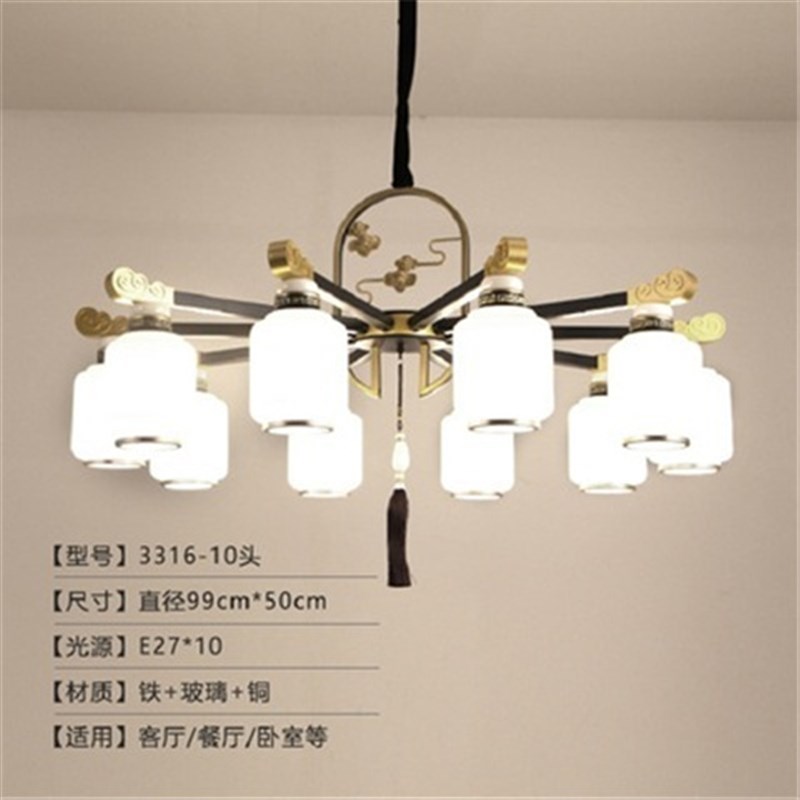 新中式吊灯复式楼客厅三层直径1.5米36头朝下复试楼Y梯间长款大灯