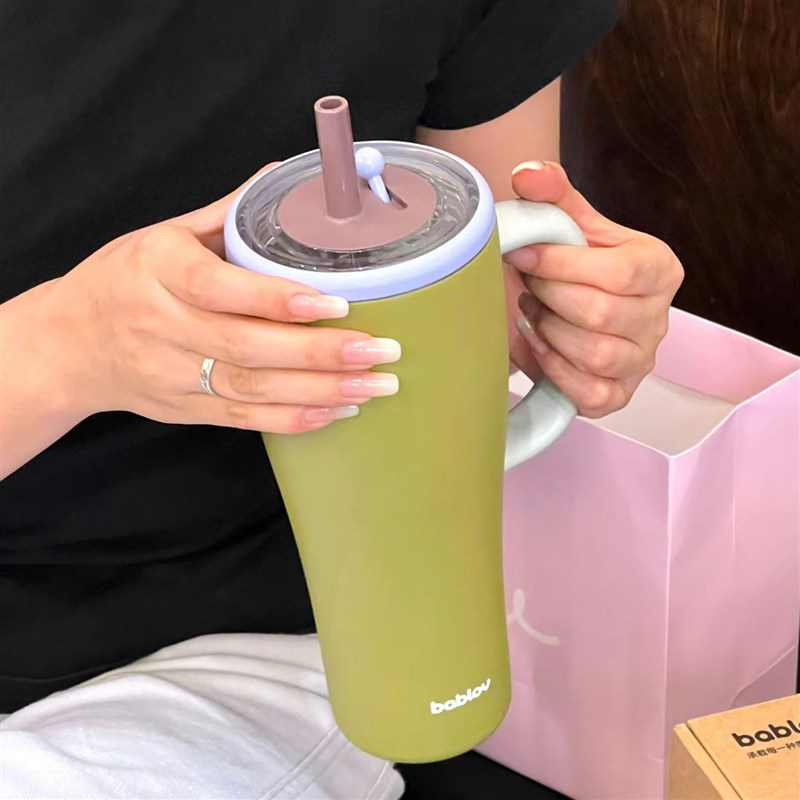 bablov巨无霸保温杯大容量吸管杯礼F物冰霸水杯女生办公室保冷杯