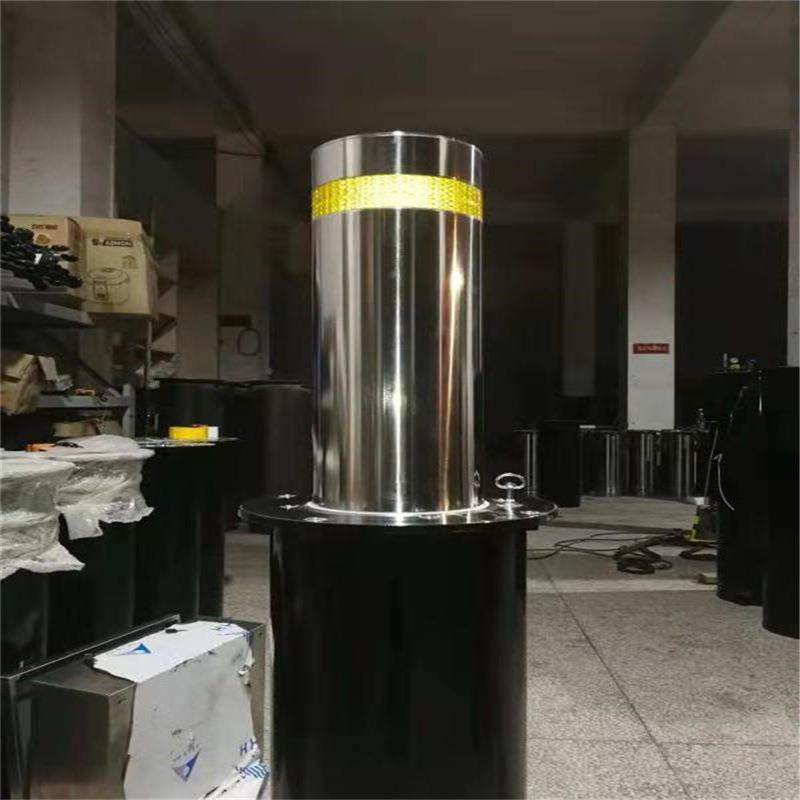不锈钢半自动升降防撞柱手动固定路桩警示路障挡车桩柱伸缩地桩