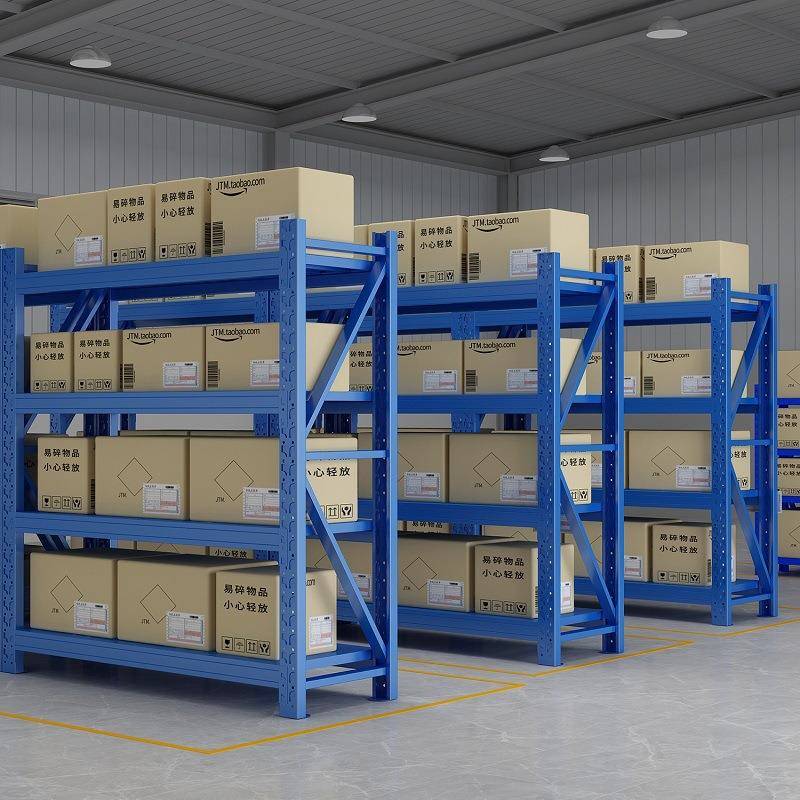 货架仓储物架预制菜食品料理仓电商仓库轻型钢制4层收纳