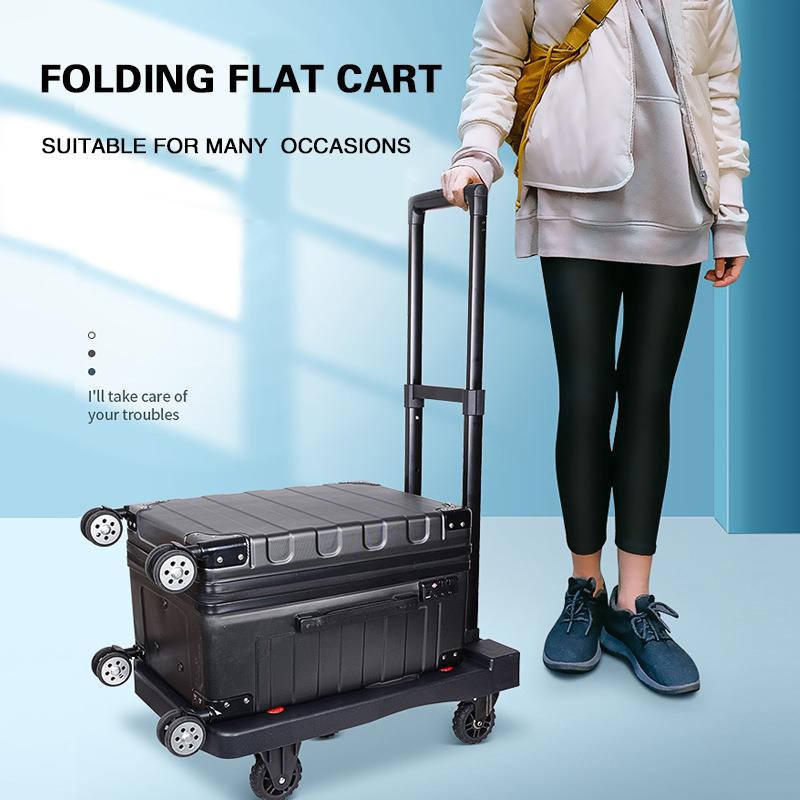 承重180KG行李拉杆车载重车铝合金伸缩90MM大轮带刹车行李车