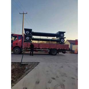 设备底盘下沉式 7吨下沉式 平板拖车带爬梯平板车低平板运输拖车