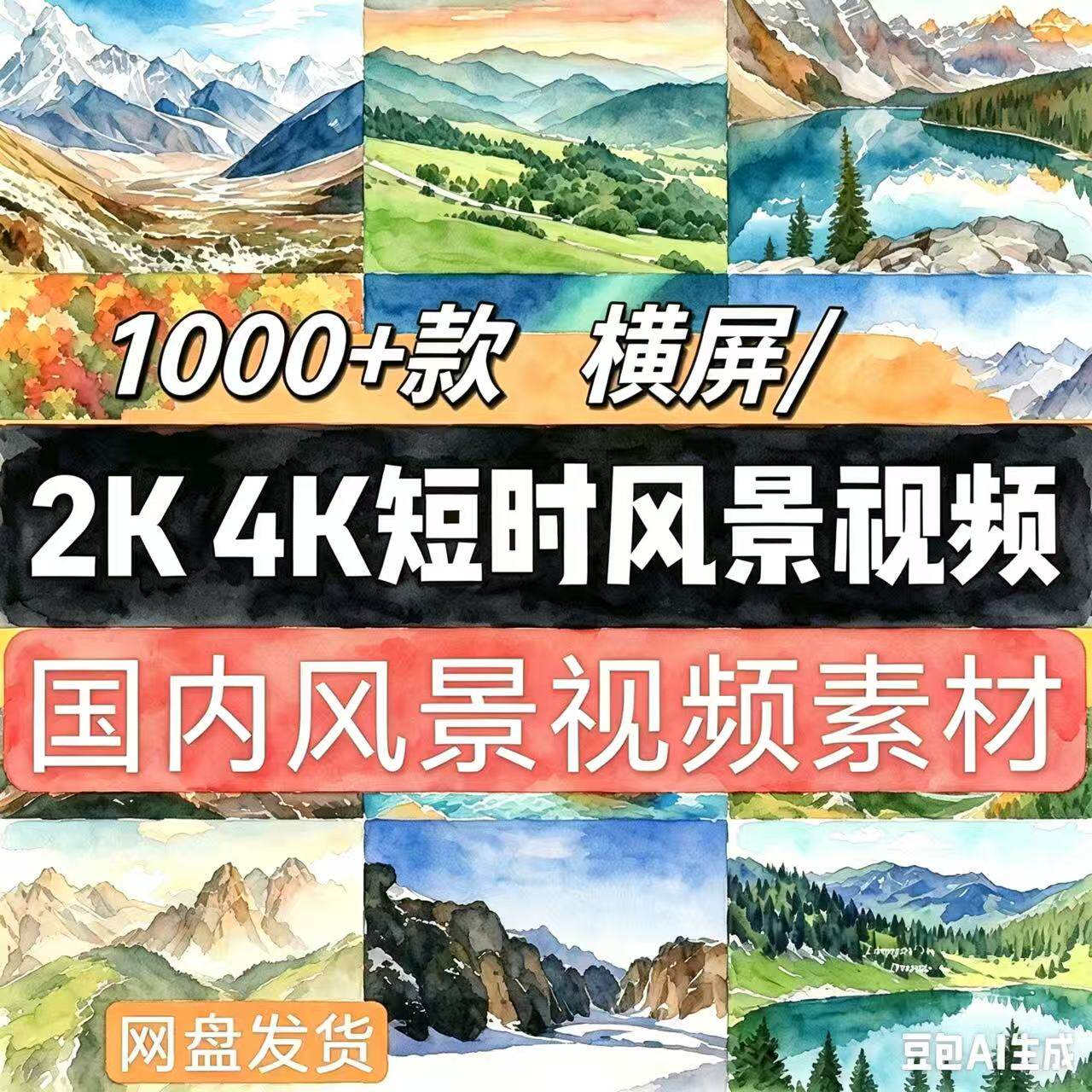 4K全球唯美风景长视频治愈系国外旅游剪辑素材高清无水印自动发货