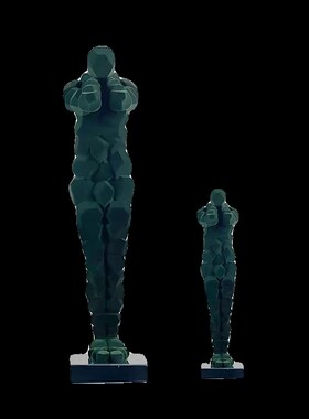 创意植绒人物艺术装饰摆件样板间客厅玄关桌面家居饰品软装雕塑