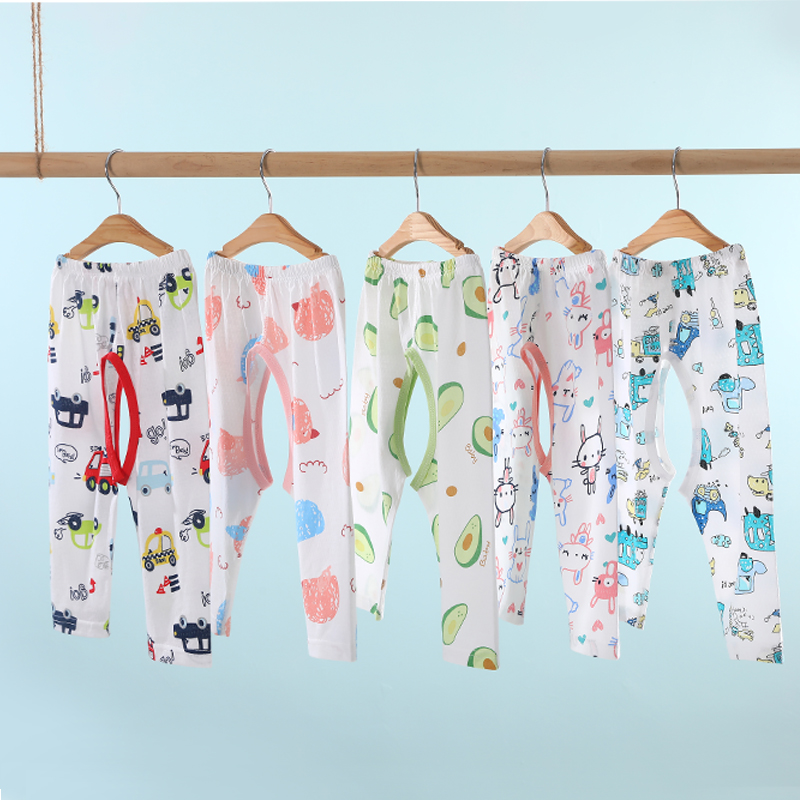男宝宝开裆裤夏季纯棉儿童长裤可外穿睡裤空调家居裤开叉婴儿裤子