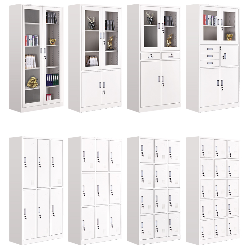 钢制办公文件柜套色铁皮柜矮柜书柜资料柜密码凭证柜档案员工柜子