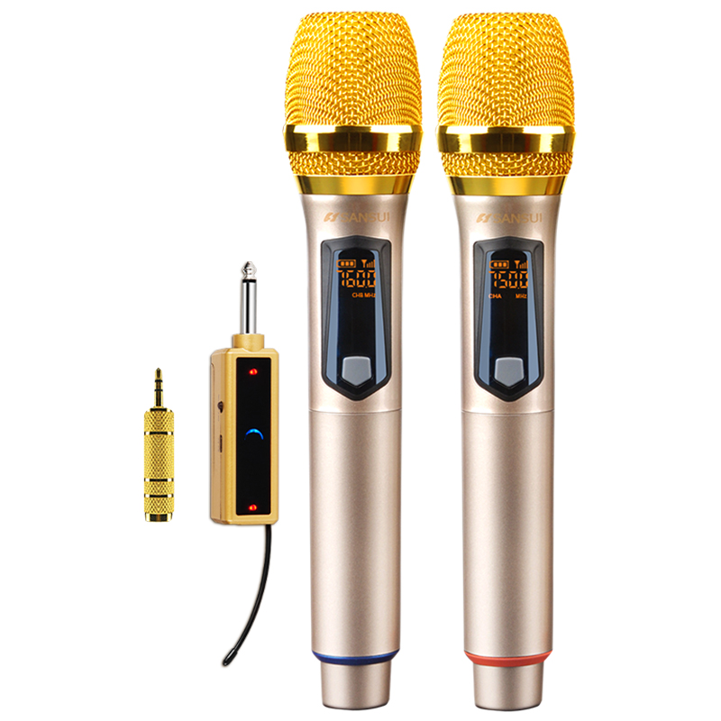 Sansui/山水M21无线话筒麦克风万能通用一拖二家用户外动圈歌