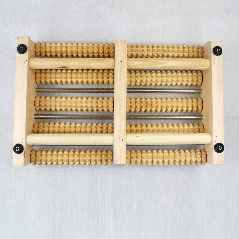 脚底按摩器滚轮式木质足底按摩垫脚部足部腿部滚珠搓排家用老人五