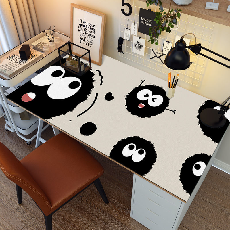 小黑煤球书桌垫防水耐脏办公桌垫防潮耐磨学习桌垫大学生宿舍改造