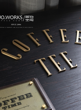 JO.WORKS 欧式黄铜英文字母墙贴酒店商业空间门牌创意定制广告字