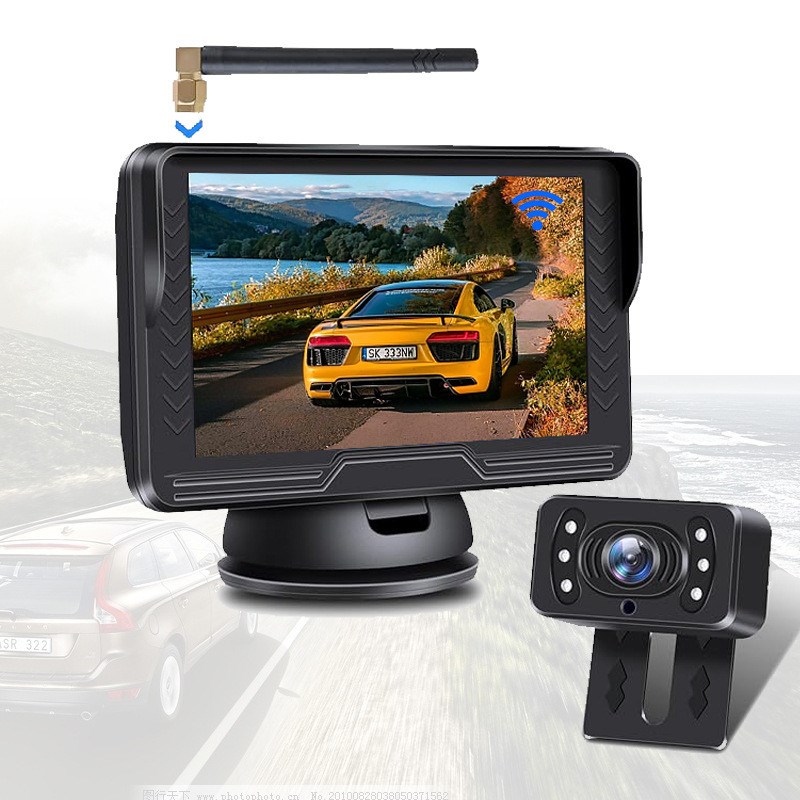 5寸高清无线车载后视系统倒车系统无线显示器便捷安装信号稳定