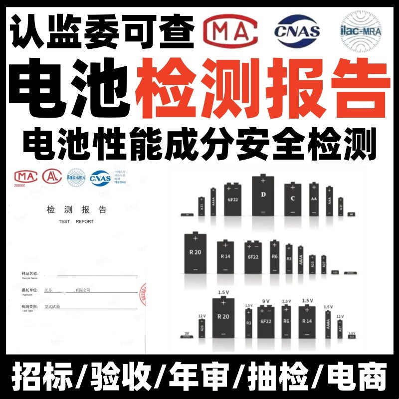 各类电池电池组性能成分安全检测
