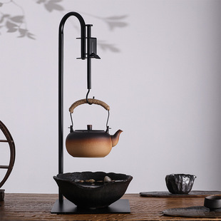 挂 家用煮茶器自在钩复古老岩泥w黑晶炉茶艺挂钩功夫茶具配件立式