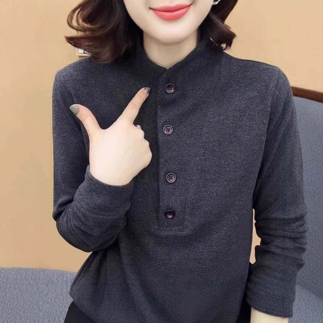 秋冬新款高级灰色长袖t恤女遮肚子减龄时尚显瘦保暖打底衫上衣潮,女装/女士精品,蕾丝衫/雪纺衫,淘宝优惠券,粉丝福利购,淘宝优惠卷